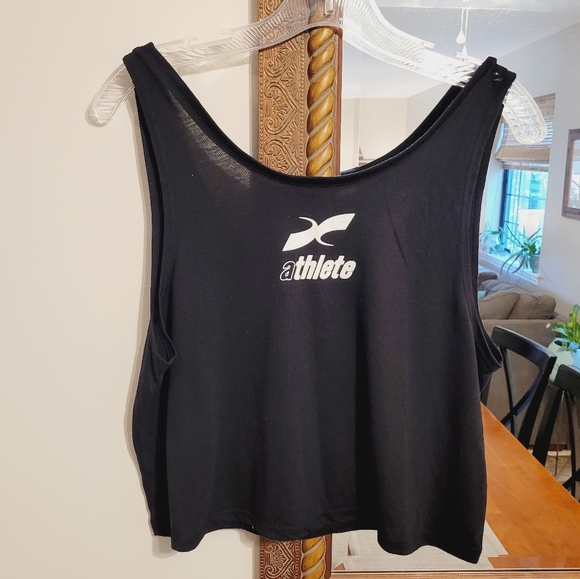 Womens Athletic Crop Top Xendurance Protein Black Red White - Picture 2 of 3